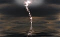 Lightning over a night sea Royalty Free Stock Photo