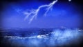 Lightning over ocean