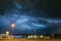 Lightning over Rapid City, South Dakota. Royalty Free Stock Photo