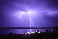 Lightning over the river