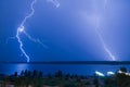 Lightning over the river