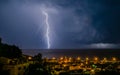 Lightning over the sea