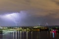 Lightning at Parliament House Canberra Royalty Free Stock Photo