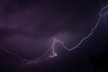 Lightning on purple sky Royalty Free Stock Photo