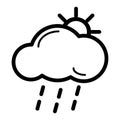 Lightning rain cloud sun meteo icon