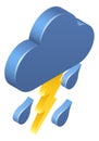 Lightning Rain Cloud Weather Icon Concept