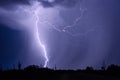 Lightning and rain the desert Royalty Free Stock Photo