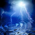 Lightning and ripple Royalty Free Stock Photo