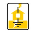Lightning rod sign - house and grounding