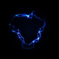 Lightning round frame. Blue plasma magical portal. Vector illustration. Royalty Free Stock Photo