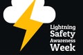 Lightning Safety Awareness Week concept. Template for background, banner, card, poster with text inscription. Vector