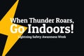 Lightning Safety Awareness Week concept. Template for background, banner, card, poster with text inscription. Vector