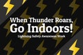 Lightning Safety Awareness Week concept. Template for background, banner, card, poster with text inscription. Vector