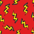 Lightning seamless doodle pattern