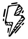 Lightning sign vector illustration. A sign of strength, speed, movement. Sign of electric spark