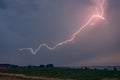 Lightning in the sky over Zeeland, Netherlands Royalty Free Stock Photo