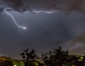 lightning in the sky during a storm Royalty Free Stock Photo