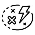Lightning slanting cross icon, outline style Royalty Free Stock Photo