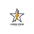 Lightning Star,Energy Star logo vector icon design template Royalty Free Stock Photo