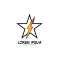 Lightning Star,Energy Star logo vector icon design template Royalty Free Stock Photo