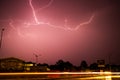 Lightning Storm Above Apple Market in Kearney, Nebraska