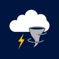 Lightning storm cloud. Simple vector modern icon design illustration Royalty Free Stock Photo