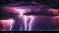 Lightning storm clouds landscape weather dark nature stormy danger extreme Royalty Free Stock Photo