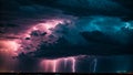 Lightning storm clouds landscape weather dark nature stormy danger extreme thunder Royalty Free Stock Photo