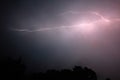 Lightning Storm. A dramatic lightning storm in the night sky with striking lightning bolts. Royalty Free Stock Photo