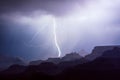 Lightning storm in the Grand Canyon Royalty Free Stock Photo