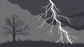 Lightning Storm Night Sky Vector Illustration, vector design Generative AI Royalty Free Stock Photo