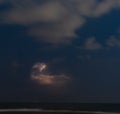 Lightning storm om Mediterranean Sea Royalty Free Stock Photo