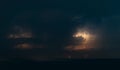 Lightning storm om Mediterranean Sea Royalty Free Stock Photo