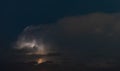 Lightning storm om Mediterranean Sea Royalty Free Stock Photo