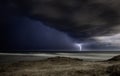 Lightning storm om Mediterranean Sea Royalty Free Stock Photo