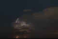 Lightning storm om Mediterranean Sea Royalty Free Stock Photo