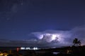 Lightning storm out to sea Royalty Free Stock Photo