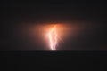 Lightning storm over Black sea near Royalty Free Stock Photo