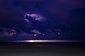 Lightning storm over Black sea. Royalty Free Stock Photo