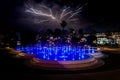 Lightning storm over city Royalty Free Stock Photo