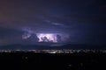 Lightning storm over city Royalty Free Stock Photo