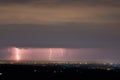 Lightning storm over city Royalty Free Stock Photo