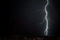 Lightning storm over city Royalty Free Stock Photo