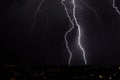 Lightning storm over city Royalty Free Stock Photo