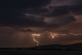 Lightning storm over field in Roswell New Mexico Royalty Free Stock Photo