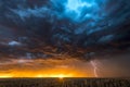 Lightning storm over field in Roswell New Mexico Royalty Free Stock Photo