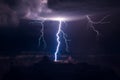 Lightning storm over the Grand Canyon Royalty Free Stock Photo