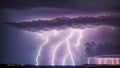 A Lightning Storm Over The Ocean With A Dark Sky Royalty Free Stock Photo
