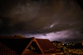 Lightning storm over a residential area