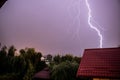 Lightning storm over a residential area